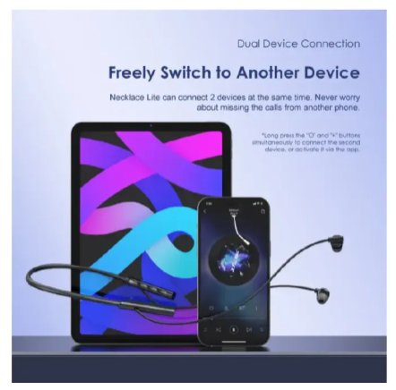 (SPECIAL OFFER) Oraimo Necklace Lite Call Vibration Wireless Headphones IPX4 waterproof and Noise reduction in calls and with dual device connection