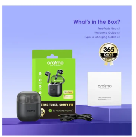 oraimo FreePods Neo Half In-Ear True Wireless Earbuds + FREE EARPHONE = Bluetooth Earphones earpods