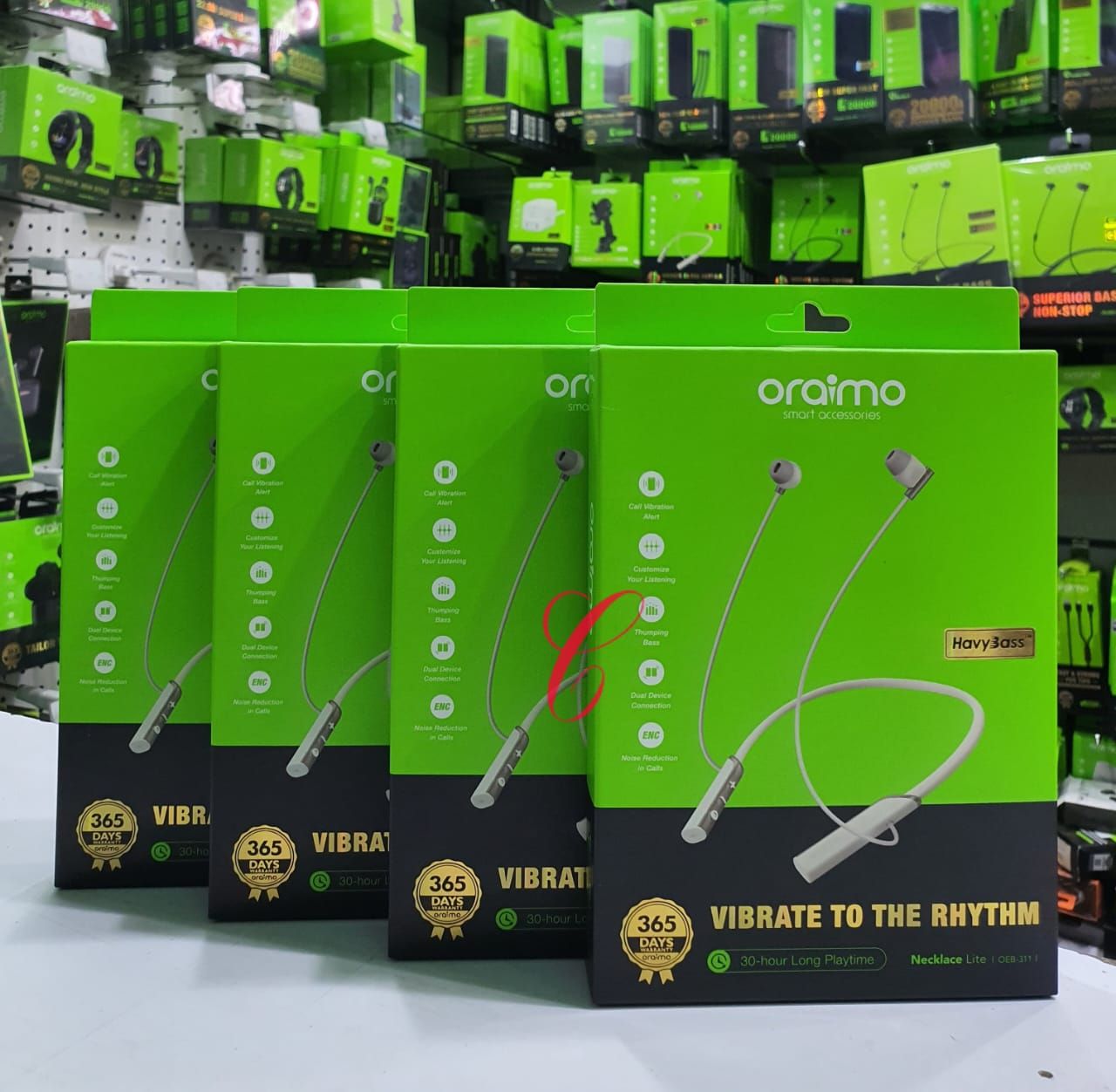 (SPECIAL OFFER) Oraimo Necklace Lite Call Vibration Wireless Headphones IPX4 waterproof and Noise reduction in calls and with dual device connection