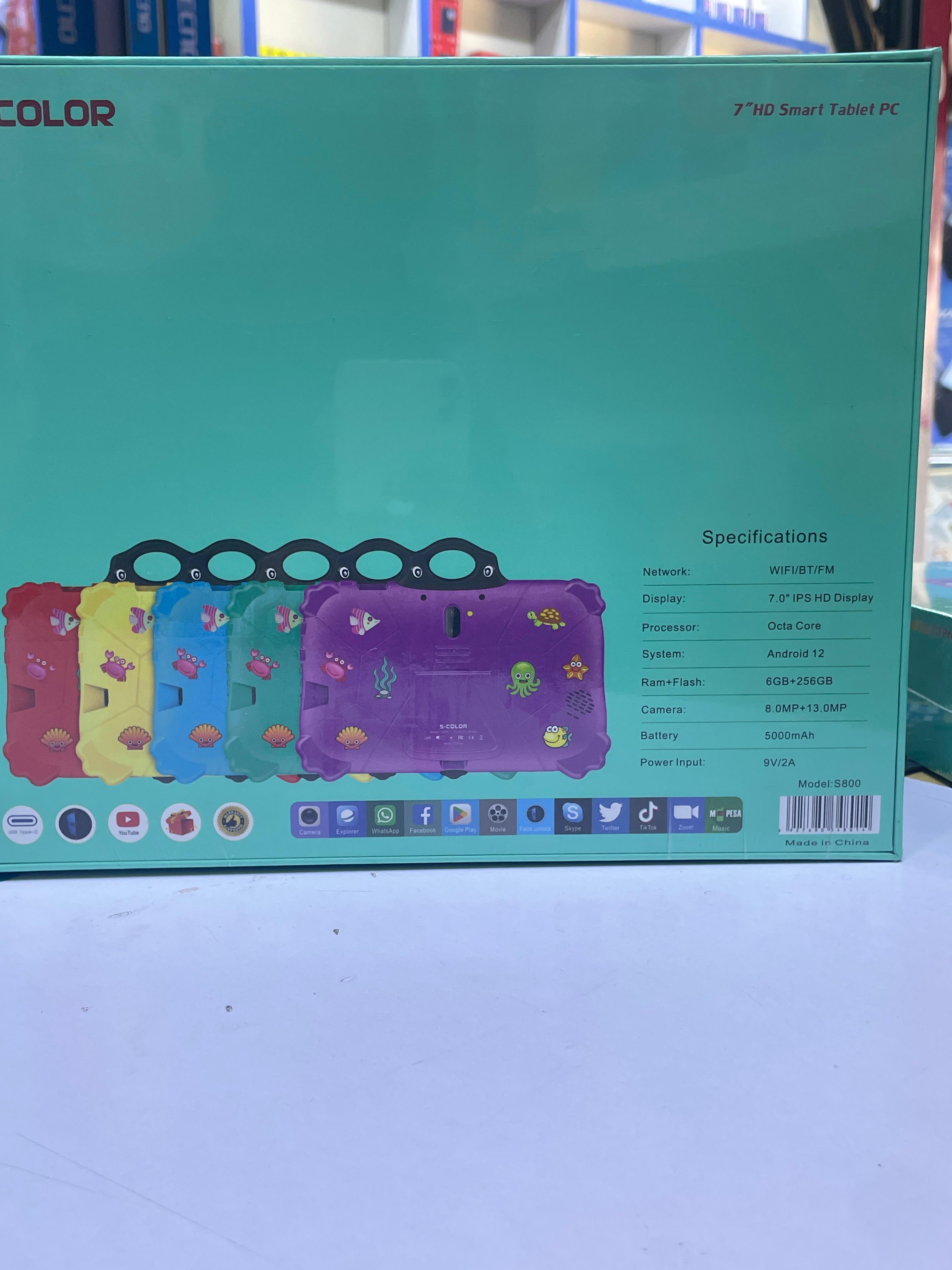 (HOT SALE OFFER) S Color,7.0 Inch HD Display With 6GB Ram,256GB Rom, Android 12 Tablets and 5000mAh Battery,MODEL:S800