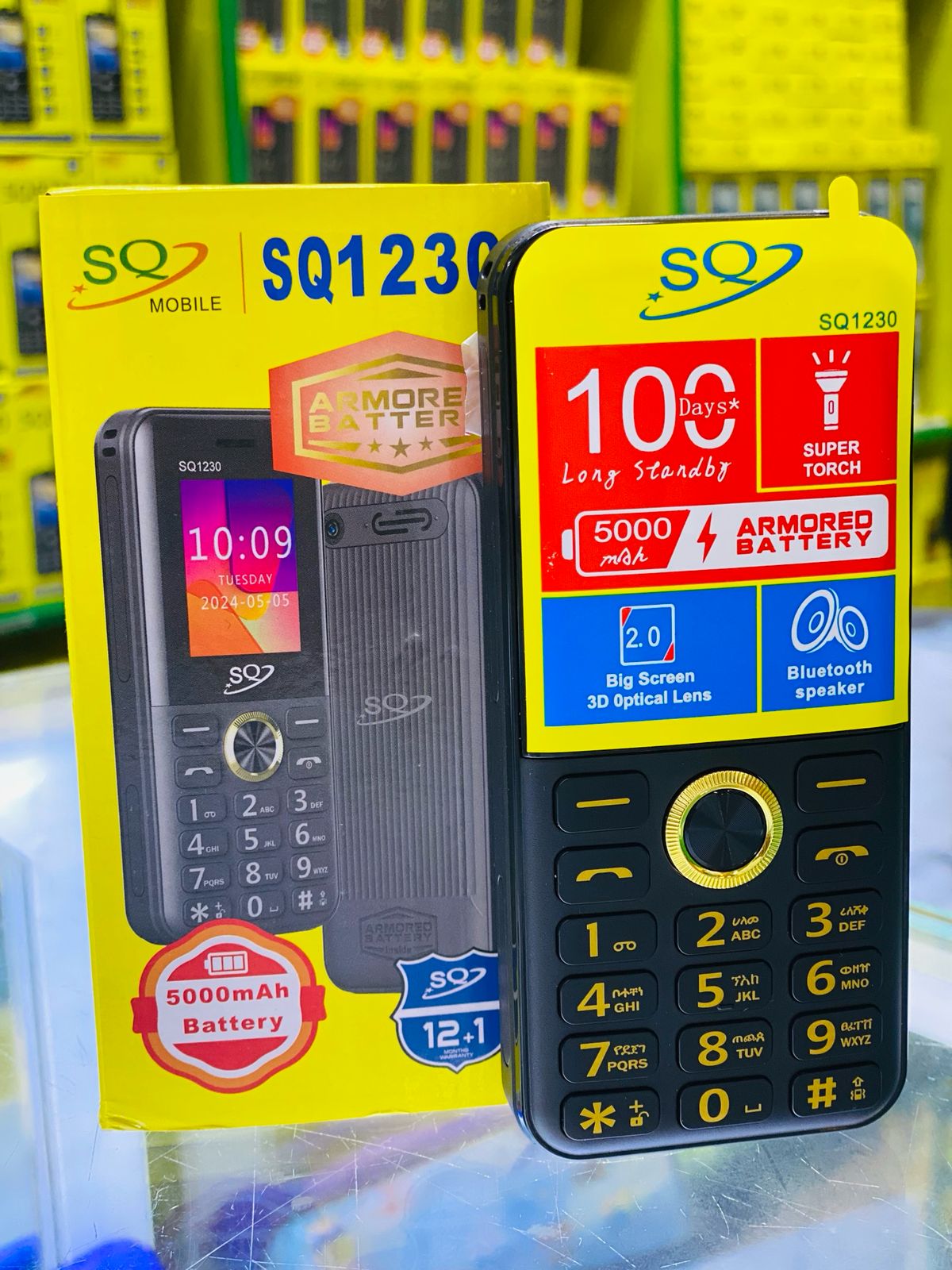 (SPECIAL OFFER) NEW SQ 1230 PHONE With Armored battery 5000mAh,Super Touch,Bluetooth Speaker And 2.0''Big Screen 3D Optical Lens Button/featured phone