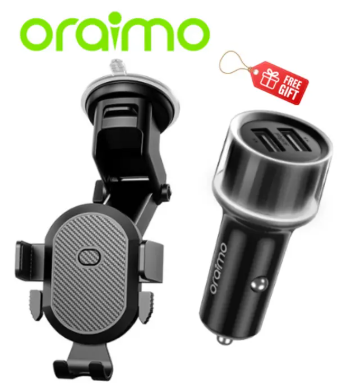 (SPECIAL OFFER) Oraimo Hydra 3 Stable Safe Universal Car Phone Holder Long Arm,360°Adjustable Magnet Head,Compatible with Phones of Various Sizes with a GIFT of Oraimo Highway 15 15.5W Car Charger