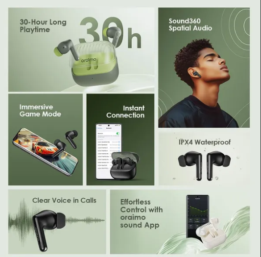 (CLEARANCE SALES OFFER)Oraimo SpaceBuds Neo True Wireless Spatial Earbuds