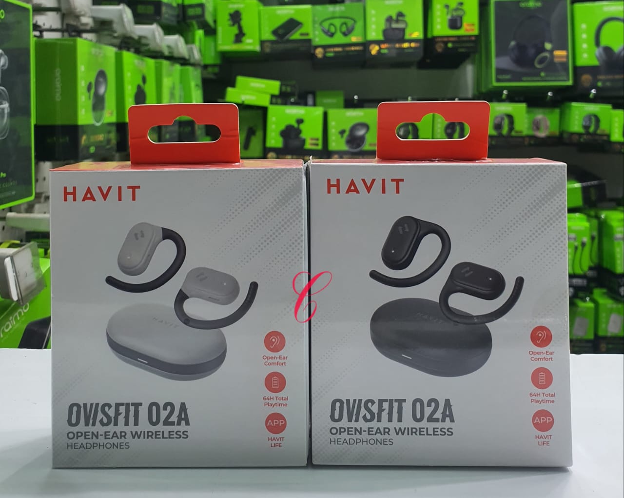 (SUPER OFFER ) Havit OWS915 Owsfit 02A Open-EAR Wireless Headphones, HAVIT Life APP, 2Mic ENC, Hall Switch, IPX5 Waterproof