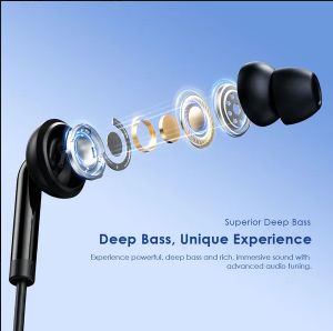 Oraimo Original CONCH 2 NEO MODEL: OEP-320S Earphones Superior Deep Bass, HD Sound Earphone with Mic PLUS  a FREE GIFT of Aldeepo AD-KZ10 Stream Type-C to 3.5mm Audio Adapter
