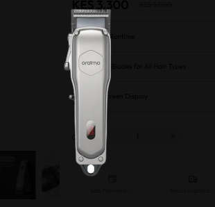 Oraimo SmartClipper2 Super Powerful Professional Cordless Hair Clipper 150-min Working Time Hair Trimmer