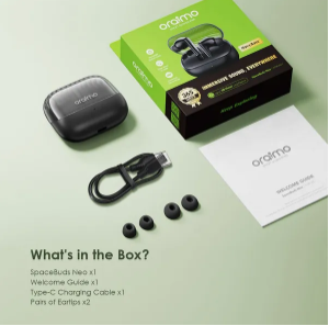 PROMOTION !!!  NEW Oraimo SpaceBuds Neo True Wireless Spatial Earbuds ENC 30-hour Playtime  Sound 360 Spatial Audio Noise Reduction in Call  and BT 5.4-Simultaneous