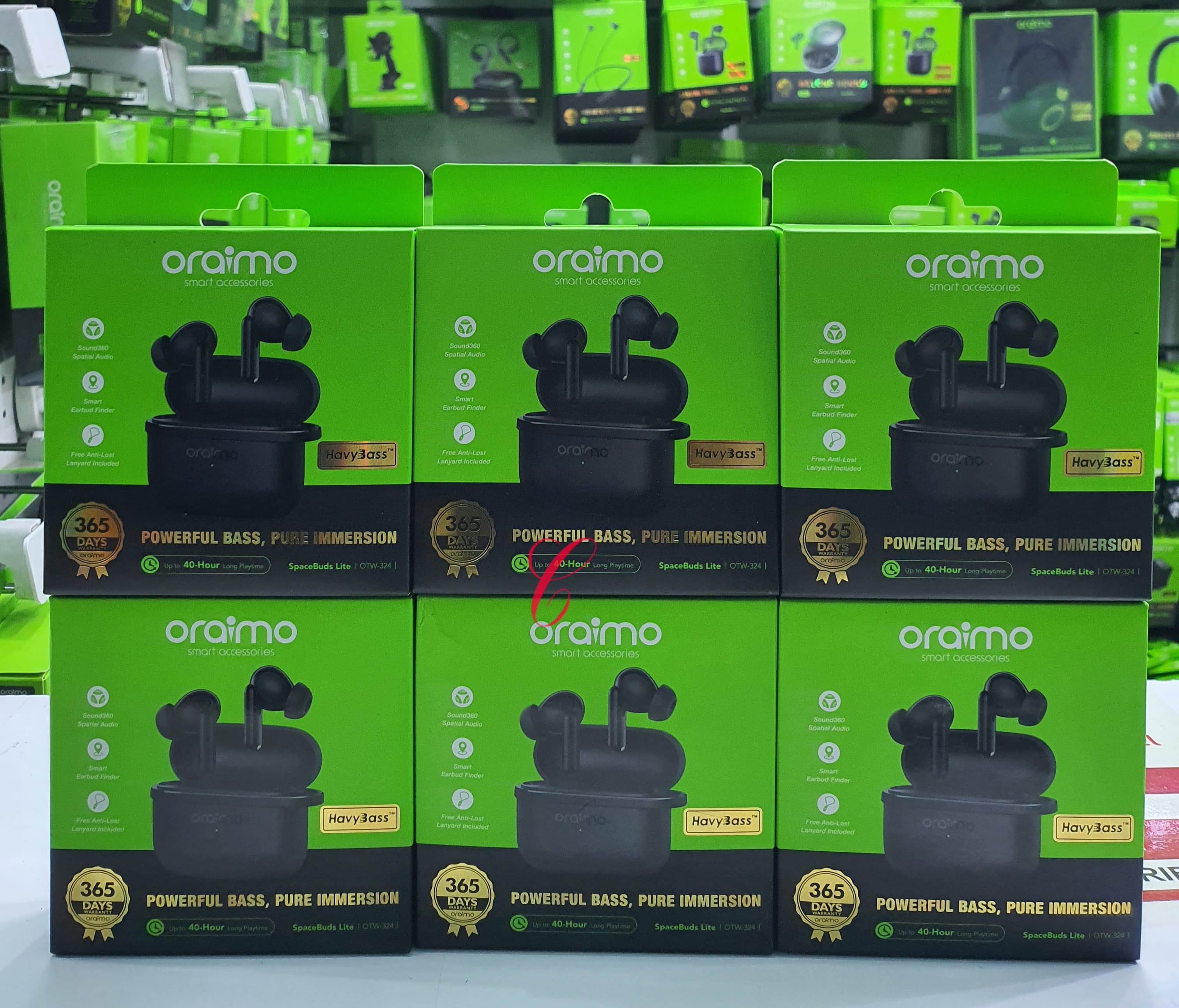 NEW ALERT!!! ORAIMO SPACEBUD LITE OTW-324 Up To 40hrs Long Playtime New lite series pods with sound 360 spatial audio and anti lost Lanyard Havy Bass Input: Type-C And Bluetooth Version: V5.4