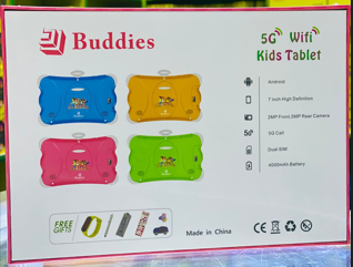 PROMOTION!!!BUDDIES KIDS 1 STUDY  5G WIFI TABLETS RAM 8GB,ROM 256GB With BOTH  SIM CARD SLOT AND MEMORY CARD SLOT