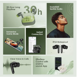 PROMOTION !!! Oraimo SpaceBuds Neo True Wireless Spatial Earbuds 30-hours Playtime  With APP Control True Wireless Earbuds Bluetooth Earphones