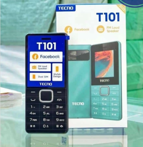 Tecno T101 (Dual Sim) Button Phone🔹 Torch 🔹Wireless FM🔹 Battery 1000mah Feature Kabambe  Mobile Phone