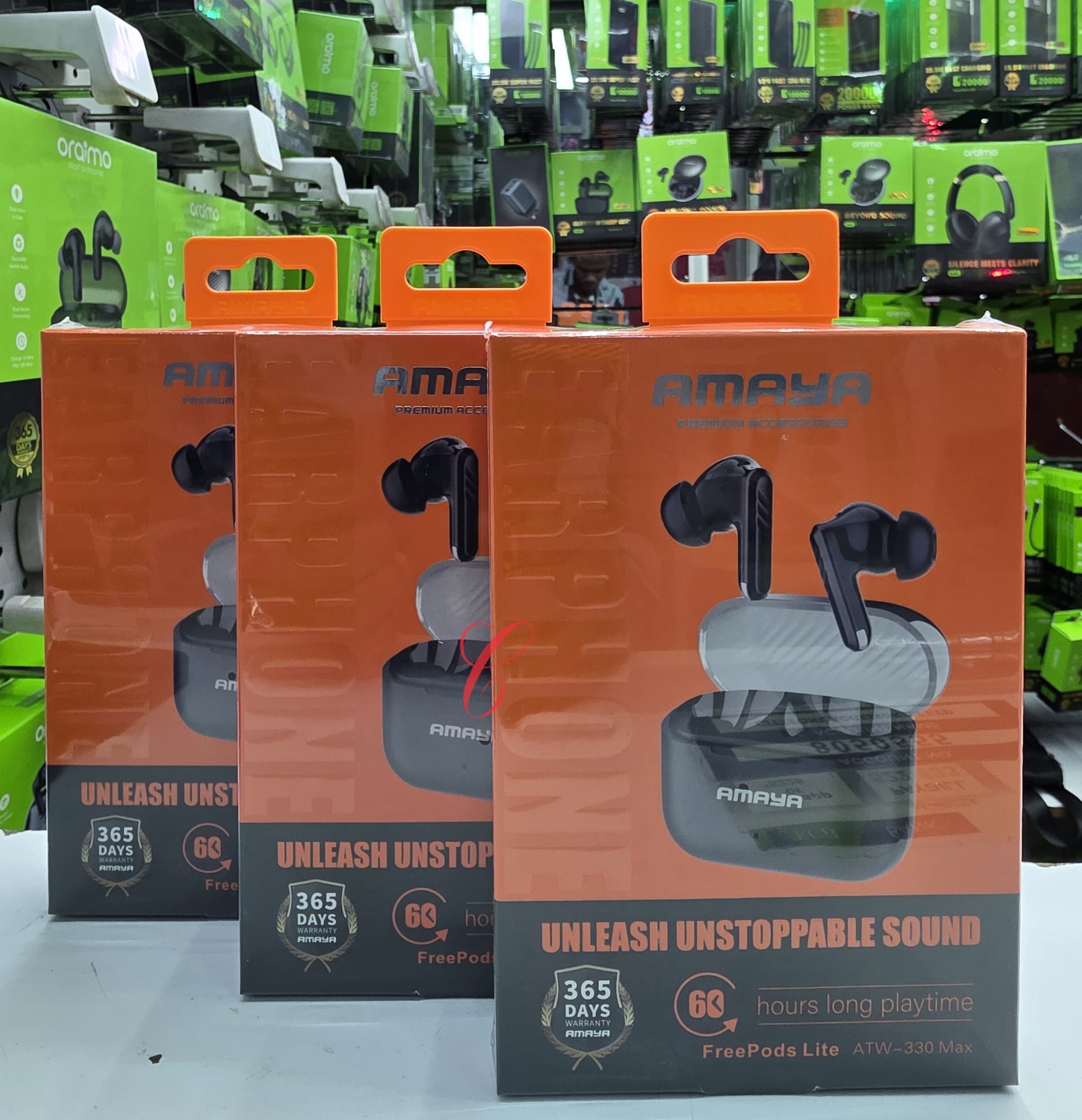 Amaya Freepods Lite ATW -330 MAX 60Hrs Long Playtime Powerful Bluetooth Earbuds/ Earpods Unleash Unstoppable Sound