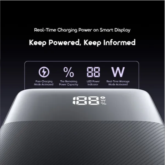 Oraimo PowerNova Q21 20000mAh 22.5W Power Bank🔹 QC3.0 & PD3.0 Compatible🔹 Smart Digital Display 🔹 Up To 78-Hour Extra Usage Time 🔹 Charge Phone To 60% In 30 Mins
