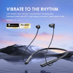 BLACK FRIDAY OFFER!! Oraimo Necklace Lite Call Vibration Wireless Headphones IPX4 waterproof and Noise reduction in calls & with dual device connection 30Hr Playtime & Vibration Notifications