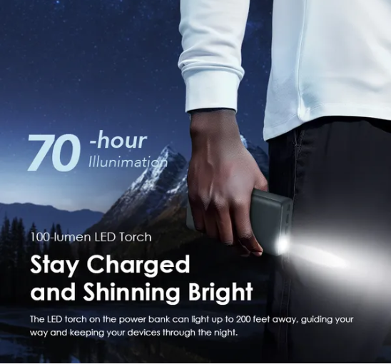 Oraimo Powerbox 300 Lit 30000mAh 15W Power Bank 🔹15W Type-C IN & OUT🔹LED Torch 🔹3A Fast Charging🔹 Multi-Protection Safety System🔹 Model: OPB-1301