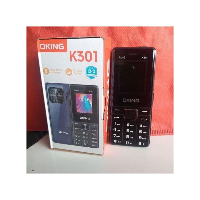 Oking OK301 Button Phone 1.77 inches Screen,Loud FM Speaker, Dual SIM, Torch, Camera,1000mAh Battery Capacity and Expandable Storage Support