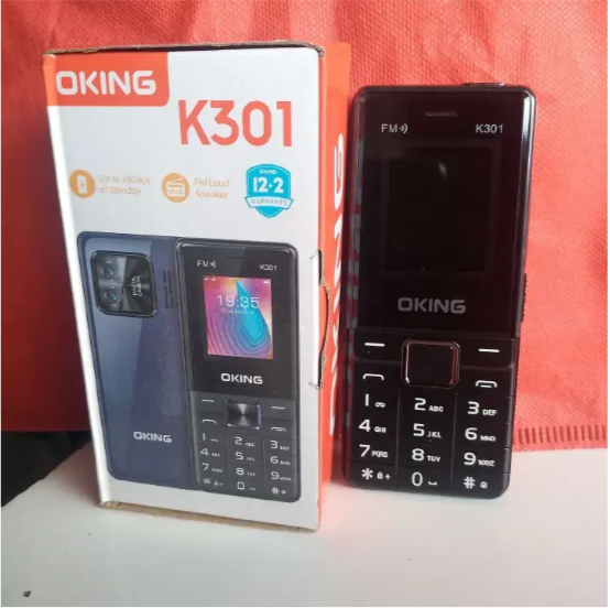 Oking OK301 Button Phone 1.77 inches Screen,Loud FM Speaker, Dual SIM, Torch, Camera,1000mAh Battery Capacity and Expandable Storage Support