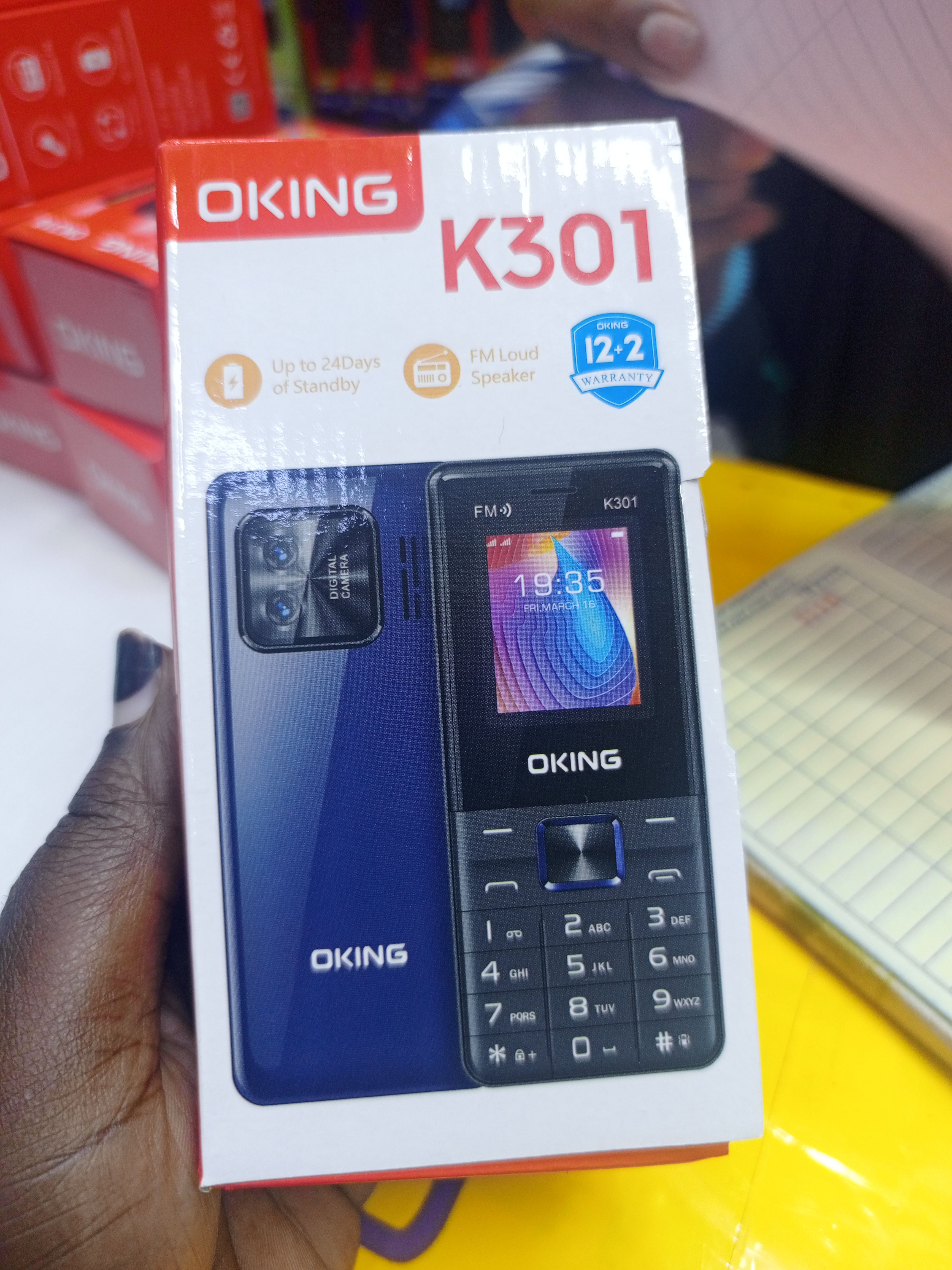 Oking OK301 Button Phone 1.77 inches Screen,Loud FM Speaker, Dual SIM, Torch, Camera,1000mAh Battery Capacity and Expandable Storage Support