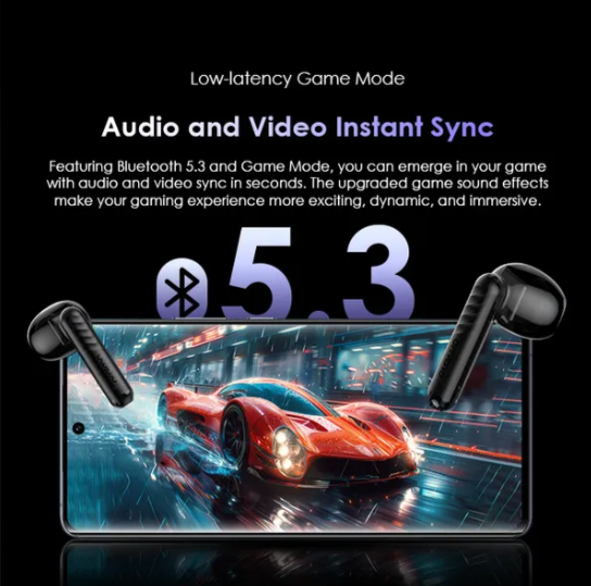 Oraimo FreePods Neo MODEL OTW-330S ENC 50-hour Playtime Havybass Half -in -ear design True Wireless Earbuds With APP control