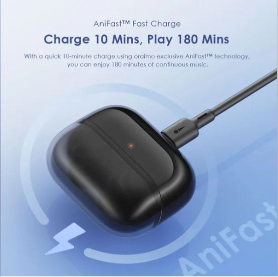 oraimo SpaceBuds Z ANC True Wireless Earbuds with Spatial Audio, HavyBass™ Sound Promise ,4-mic ENC HD Voice in Calls, Dual-device Connectivity, AniFast™ Fast Charging