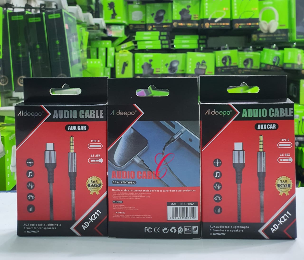 Aldeepo AD-KZ11 3.5mm AUX To Type C Audio Cable, Premium Adapter For Quality Sound Transfer, Compact and portable where applicable