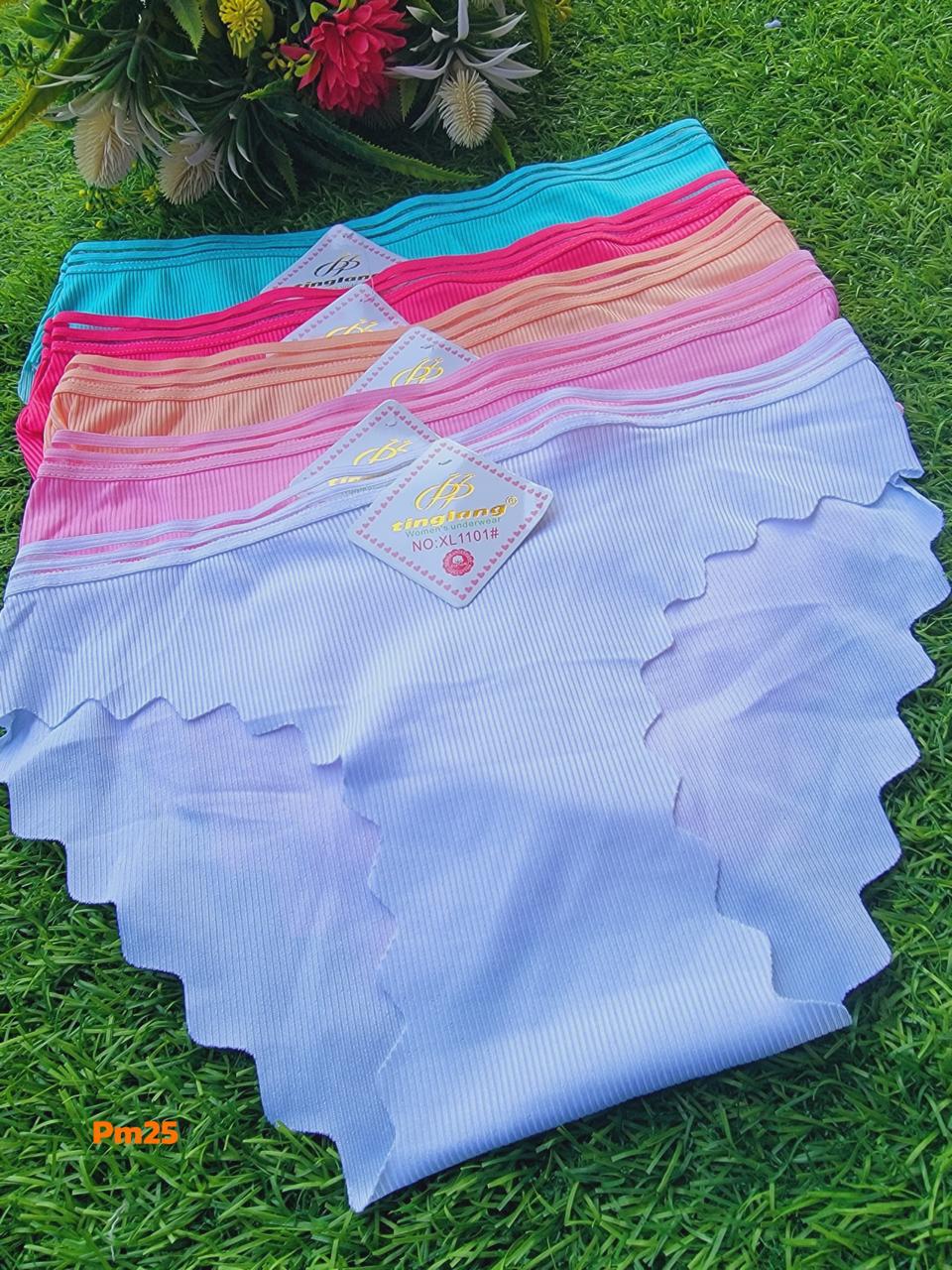 6-Pack Women’s Seamless Panties – No Show, Invisible Underwear, Ice Silk Stretch Fabric, Comfort Fit Bikini Underwear for Everyday Wear