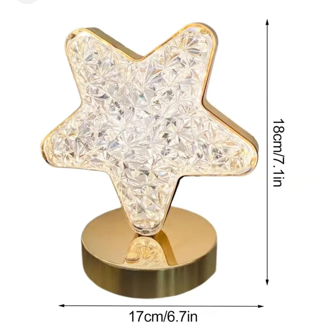 Rechargeable Creative table lamp warm and white light  available 3 shapes crescent star