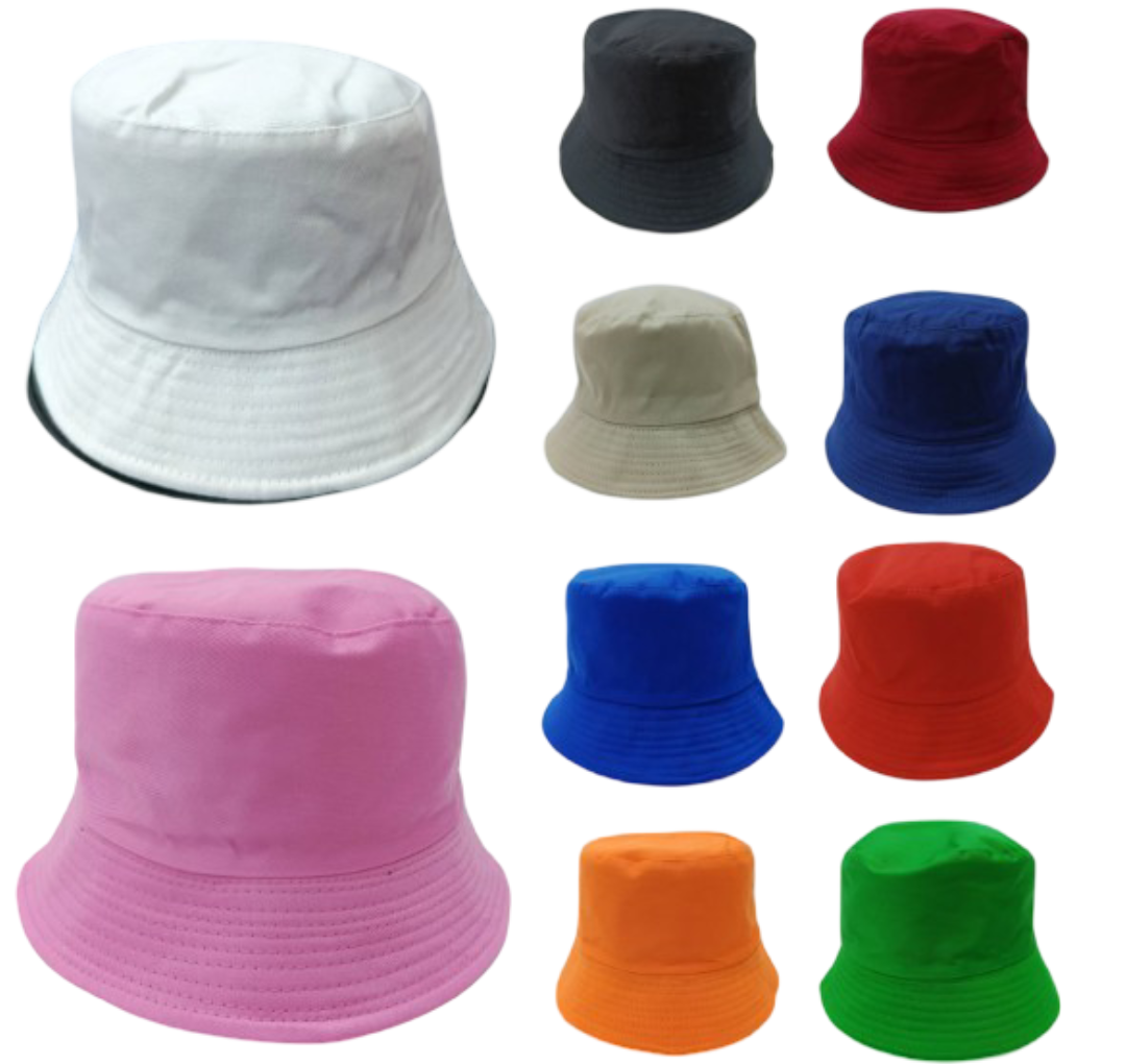 Plain Cotton Bucket Hat – Lightweight, Foldable & Wide Brim for Men, Women & Kids