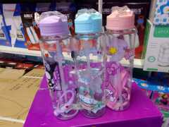 Kids Clear Water Bottle – Leak-Proof Design with Straw & Carry Loop for Boys & Girls