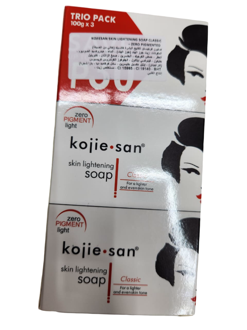 Kojie San 3-in-1 Lightening Soap - Skin Brightening, Acne & Blemish Treatment, and Even Tone Triple Action Soap - Fades Dark Spots, Fights Acne, Smooths Skin