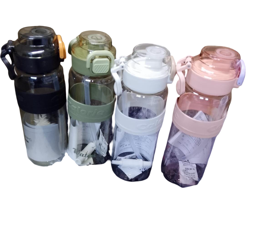 Stylish 1000ml Clear Water Bottle – Leakproof & BPA FREE Silicone for School, Office, Gym & General Daily Use