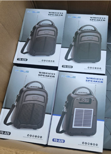 A20T Heavy Bass Portable Solar Bluetooth Speaker with FM Radi, SD Card Port, Flash Disk port, USB Phone charging & LED Light