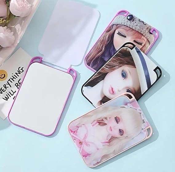 LED Makeup Mirror Pocket Size – Dual-Sided Swivel Mirror for Purse, Travel & Touch-Ups