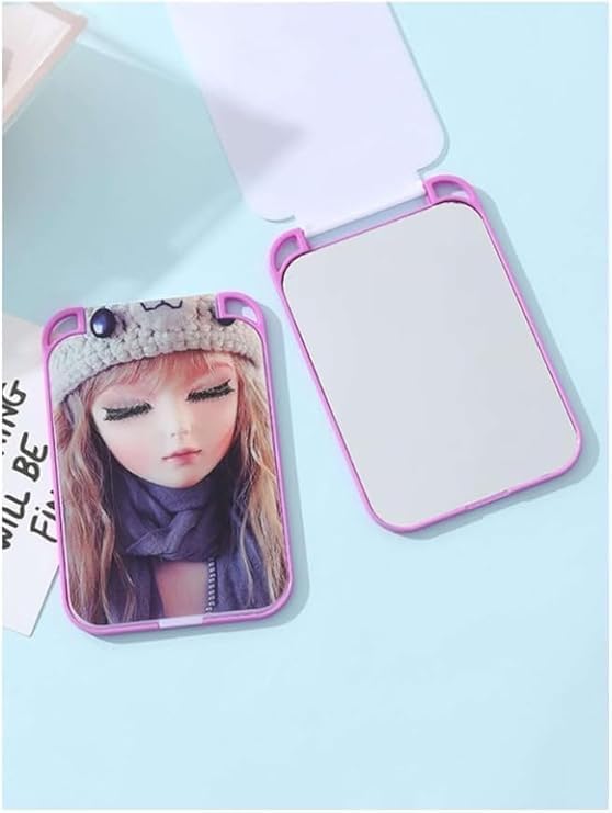 LED Makeup Mirror Pocket Size – Dual-Sided Swivel Mirror for Purse, Travel & Touch-Ups