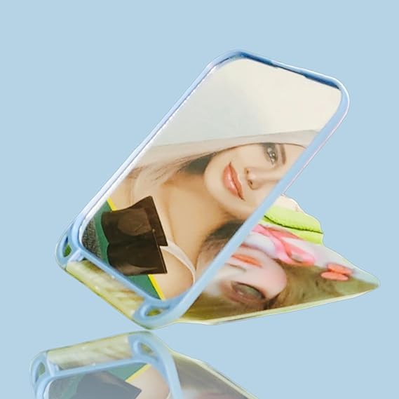 LED Makeup Mirror Pocket Size – Dual-Sided Swivel Mirror for Purse, Travel & Touch-Ups