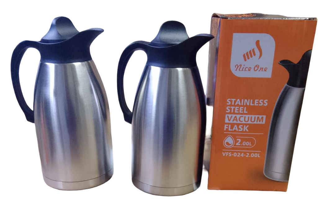 Nice One Unbreakable Stainless Steel Vacuum Flask – 2L Double Walled, 24-Hour Hot & Cold