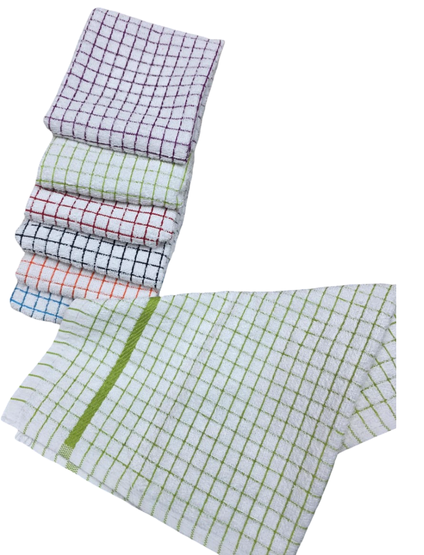 2PCS Elegant Extra Long Kitchen Towel Set - Absorbent Jumbo Size Dish Cloths for Drying & Cleaning with Decorative Stripes, Grey & White