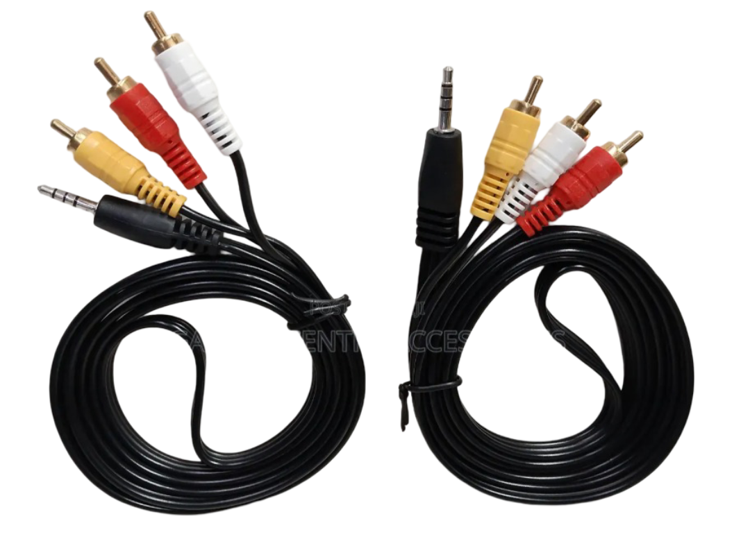 Male to Male Audio Video Adapter Cable for Android TV Box, DVD Players, Home Theater, and Car Sound Systems - 1.5m 3.5mm Jack to 3 RCA AV Cable