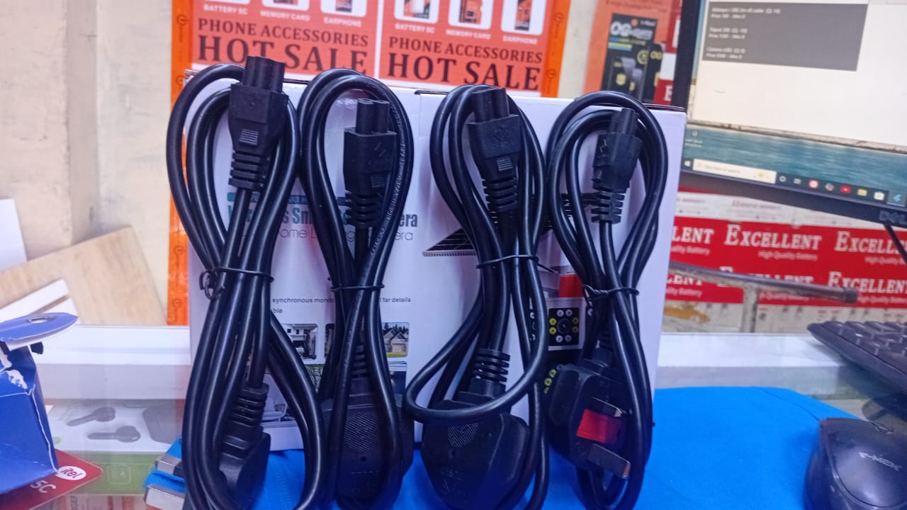 Universal Laptop Power Cable - AC Power Cord with 3-Prong Plug, 10A 250V, Compatible with Most Laptop Chargers, Monitors, Printers, and Electronics