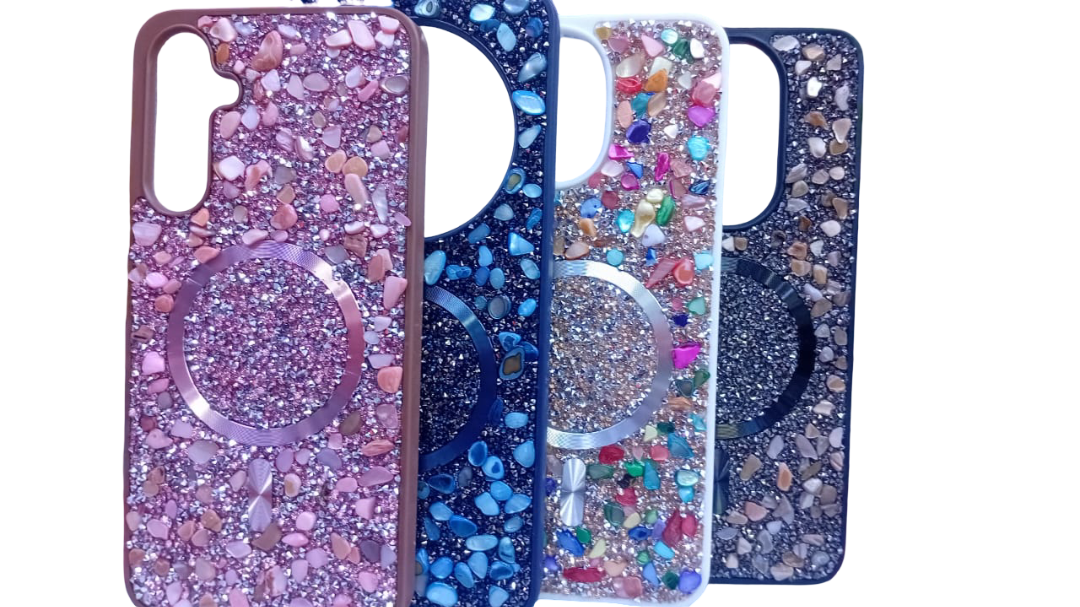 Crystallized Shiny Phone Cover - Glitter Reflective Premium Case for iPhone 14 Pro Max, 13 Pro Max, 11, Samsung S25 Ultra, A05s, A07, A15, Redmi 14c/15c, Tecno Pop 10c, Spark 40/40c, Hot 40/60i
