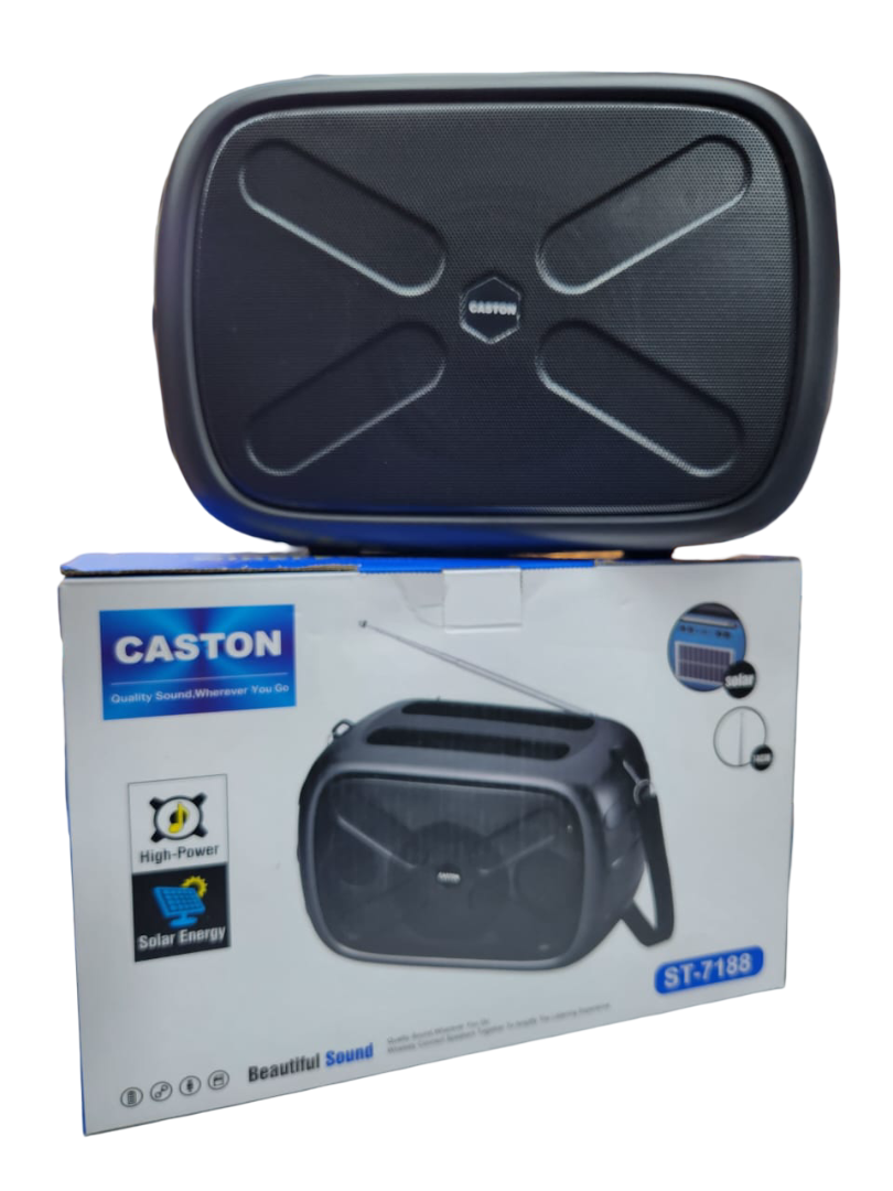 Caston ST-7186 High-Power Solar Bluetooth Speaker Portable Outdoor Party Boombox with Solar Charging FM USB TF AUX TWS Waterproof IPX5