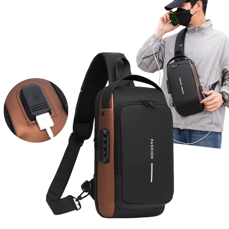 New Arrival Multifunction Anti-Theft USB Sling Bag – Waterproof Travel Chest & Shoulder Bag with RFID Blocking & Password Lock, Crossbody Daypack with Phone Charging Port for Men Women
