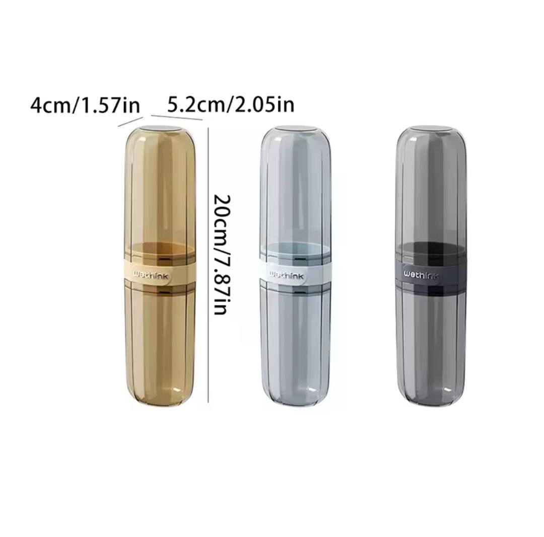 Portable toothbrush and toothpaste travel holder case compact oral care storage box with ventilated lid durable PP material lightweight design for camping trips bathroom organization and daily commute