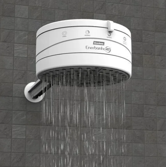 Enerbras Enershower 4T Instant Hot Shower Head Water Heater – Compatible with Salty, Borehole & Normal Water, 4 Temperature Settings, Power-Saving,