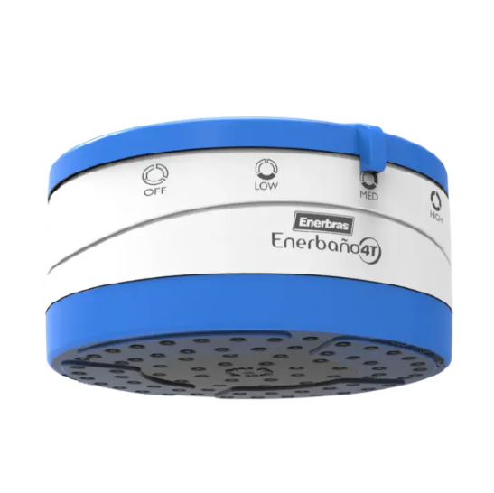 Enerbras Enershower 4T Instant Hot Shower Head Water Heater – Compatible with Salty, Borehole & Normal Water, 4 Temperature Settings, Power-Saving,