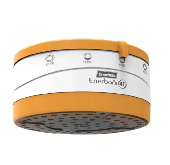 Enerbras Enershower 4T Instant Hot Shower Head Water Heater – Compatible with Salty, Borehole & Normal Water, 4 Temperature Settings, Power-Saving,