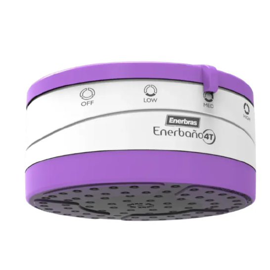 Enerbras Enershower 4T Instant Hot Shower Head Water Heater – Compatible with Salty, Borehole & Normal Water, 4 Temperature Settings, Power-Saving,