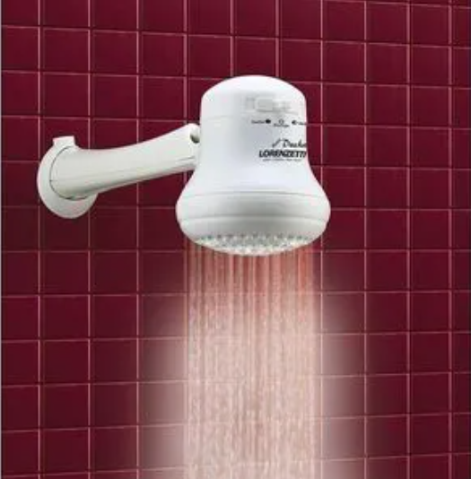 Lorenzetti Hot Water Instant Shower for Fresh & Salty Water – 3 Temperature Settings, Energy-Saving Electric Water Heater, Large Spreader Design, Compatible with Borehole & Hard Water