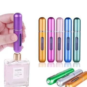 1 Pc refillable mini perfume atomizers – portable travel spray bottles, available in purple gold blue and assorted colors leak-proof design with fine mist sprayer, perfect for travel handbag and gym