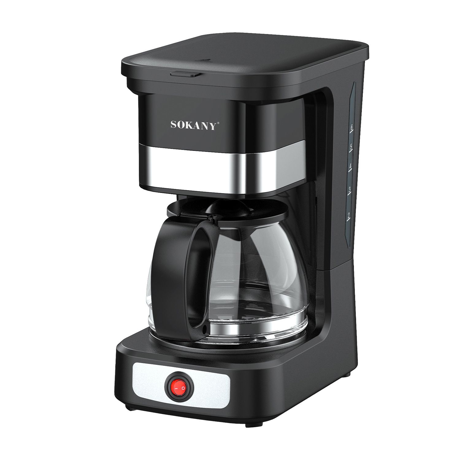 Sokany Coffee Maker – 650W, 750ml Glass Carafe, Black Drip Coffee Machine with Warming Plate and Anti-Drip Feature